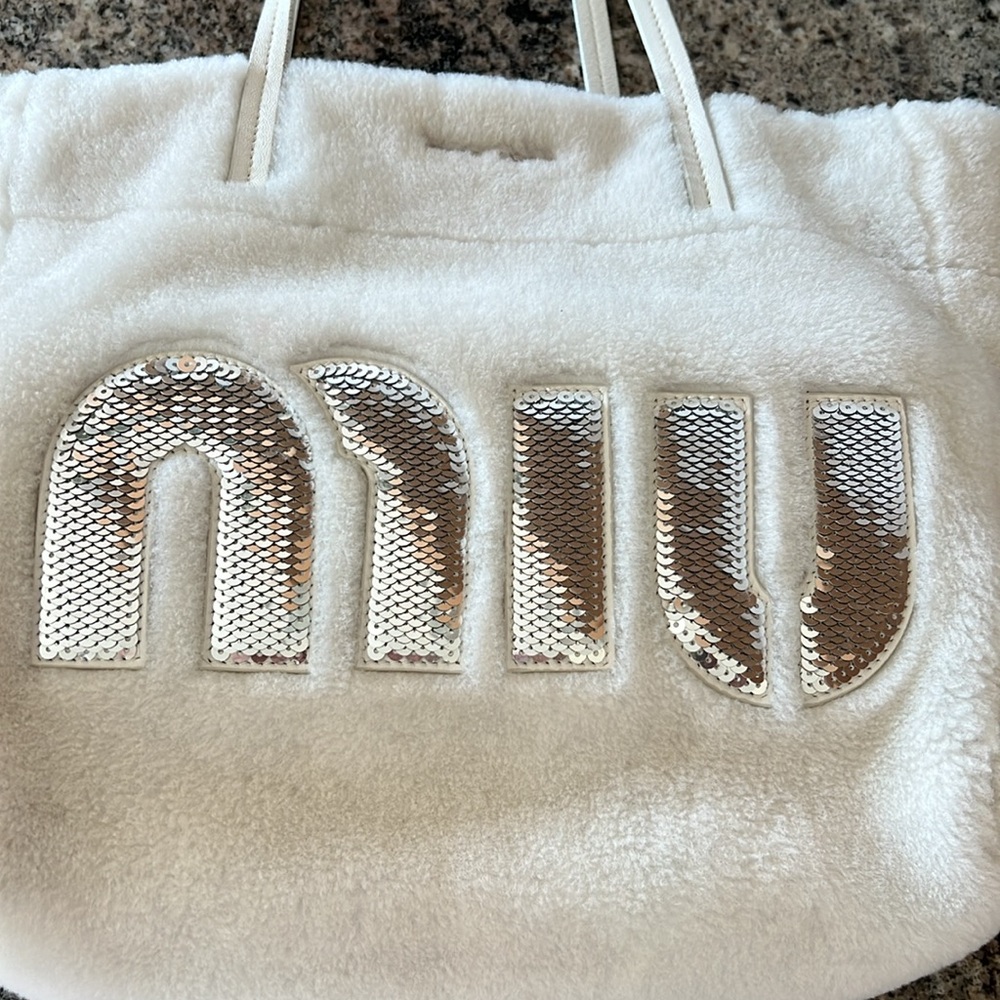 Miu Miu Wool Fur Seqiun Logo Bag - Picture 6 of 16